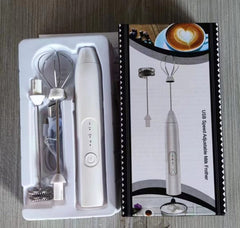 ☕ 2-in-1 Electric Milk Frother & Egg Beater – USB Rechargeable Coffee Blender, Milk Shaker & Food Mixer (Random Color)