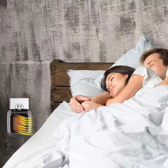 800W Space Heater | Digital Electric Wall Plug Heater with Fan | Compact Home & Office Warmer