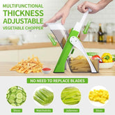 🥕 Safe & Multi-functional Mandoline Slicer – Adjustable Vegetable Cutter for Precision Slicing of Potatoes, Onions, Carrots, Cucumbers & Fruits