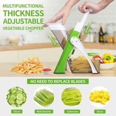 🥕 Safe & Multi-functional Mandoline Slicer – Adjustable Vegetable Cutter for Precision Slicing of Potatoes, Onions, Carrots, Cucumbers & Fruits