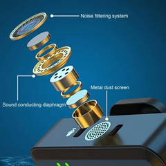 🎤 SX9 Wireless Microphone for Android, PC, Laptop, Tablet & Camera | 360° Noise Reduction Dual Mic | Long Battery Life for Vlogging Live Recording